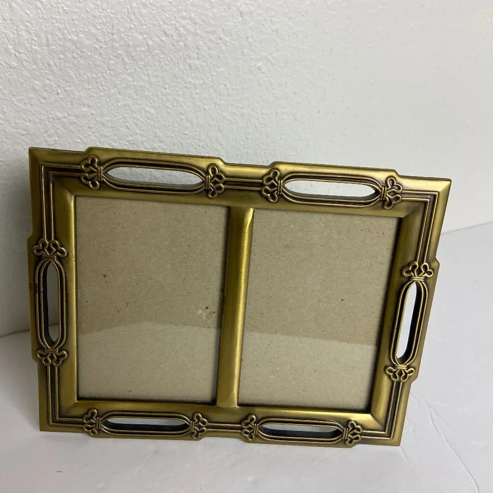 Vintage BURNES Bronze Metal Picture Frame
